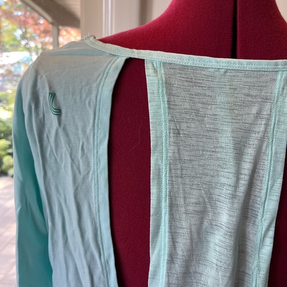 PALE TURQUOISE LOLË LONG SLEEVED TOP - Picture 3 of 10